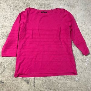 Cable & Gauge pink 3/4 sleeve top